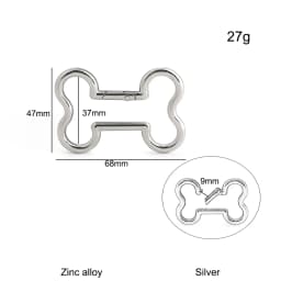 10/30/100PCS Bone Shape Open Metal Buckles Carabiner Clip Keyring Buckle For Key Chain Backpack Handbag Purse Strap Accessories