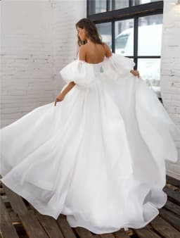 Customized Romantic Organza Wedding Dresses Detachable Puff Sleeves Elegant Sweet Bridal Dress Princess Gowns Vestido de Noiva