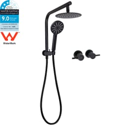 **Sydney Stock** KYLINS 2 In 1 Shower Head Set Round 8/10/12/16'' Rainfall Head Gooseneck Arm Mixer Taps Set Gun Metal Grey WELS