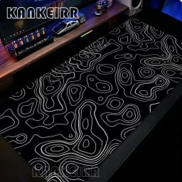 Liquid Mouse Pad Gaming Black And White Contour Lines Printon Demand Large HD Mousepad XXL Playmat Soft Carpet Laptop Mouse Mats