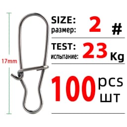 DNDYUJU 100pcs Fishing Nice Hooked Snap Pin Stainless Steel Fishing Barrel Swivel Lure Connector Fishing Accessories Sea