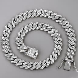 14mm Iced Out Prong Cuban Link Chain Necklace for Men Women 2 Row Rhinestone Paved Miami Rhombus Hip Hop Jewelry Wholesale