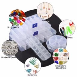 1Pcs Transparent Plastic Storage Jewelry Box Compartment Adjustable Container For Beads Earring Box Jewelry Rectangle Box Case