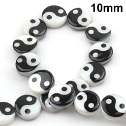 8/12mm Tai Chi Bagua Shell Beads Charm Pendant Black White Round Gossip Yin Yang Beads For Jewelry Making DIY Hairpin Gift