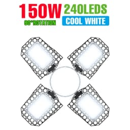 250W LED Bulb E27/E26 Lamp Garage Light AC 220V Folding Deformable High Bay Lamp 110V Spotlight Home Warehouse Workshop Basement