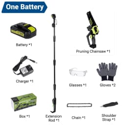 Drillpro 2-IN-1 Cordless Saw Brushless Motor Tree Trimmer 6 Inch Chainsaw with Telescopic Extension Pole for Power Tools