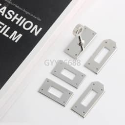 1/4/10Sets New Style Stainless Steel Metal Rectangle Eyelets Lock For Purse Handbags Bags Hanger Sole Plate Lock Accessories