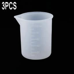 100ML Silicone Measuring Cup Graduated Beaker Epoxy Resin Glue Tools Reused Silicone Round Stirring Rod Measuring Tools