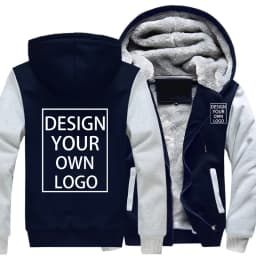 Customized Men's Jacket Winter Fleece Thicken Hooded Jackets Male Your Logo Coat Casual Zip Up Hoodies Streetwear Men's Coats