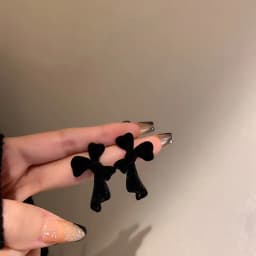 Vintage Wine Red Flocking Earrings Charm Geometric Bowknot Stud Earrings for Women Girls Fashion Unusual Jewelry Ear Accessories