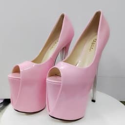 Spring Autumn 2024 Sexy Stilettos 19cm Thin High-Heeled Patent Leather Platforms Shoes Woman Evening Party Gold Red Pink Pumps