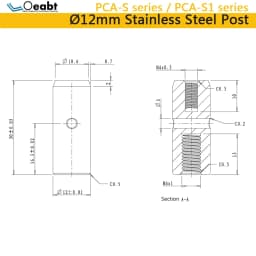 PCA-S/PCA-S1 Series Height 30-100mm Optional Stainless Steel Support Rod 12mm Lifting Adjustment Rod Optical Scientific Research