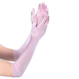 12 Color Longer Micro-reflective Satin Spandex Sunscreen Wedding Photo Party Bright Gloves Lady Aristocrat Graduation Mitten NV3