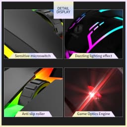Limei S1 E Sports LED Luminous Backlit Wired Mouse USB Wired For Desktop Laptop Mute Office Computer Gaming Mouse