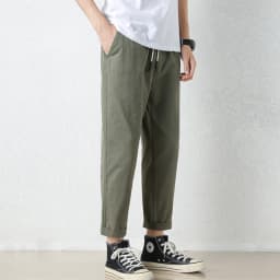 High Quality Summer Thin Men's Casual Pants 95%Cotton Breathable Solid Color Outdoor Elastic Waist Chino Trousers Male Amekaji