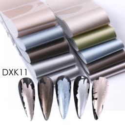 10pcs Matte Metallic Nail Foils Gold Silver Metallic Mirror Starry Paper Gel Polishing Transfer Sticker Nail Art Decor BEDXK11