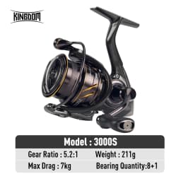 Kingdom Micro Fly Pro Fishing Spinning Reel Ultra Light 8+1 Sealed Bearings 160g 8KG Max Drag 5.2:1 Gear Ratio Fishing Reel