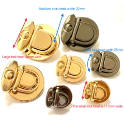 1PCS Mini Oval Twist Lock Metal Closure Buckle Turn Locks For Purse Wallet Women's Handbag Shoulder Bag Accessories