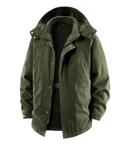 Middle Elderly Mens Pure Cotton Multi Pocket Workwear Jacket Mid Length Loose Windbreaker Spring Autumn Outdoor Windproof Daily