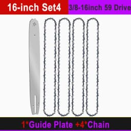 Electric Chainsaw Chain Long-lasting 16" Chain Saw Blade w/ 59 Drive Links 3/8"LP Pitch Premium Alloy Rounded Teeth for Woodwork
