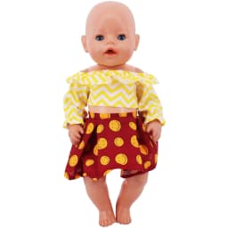 25 Styles Yellow Skirt Doll Clothes For 43 Cm Baby Doll & 18 inch American Doll Girl's Dress,Our Generation Accessories Toys