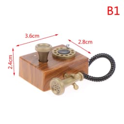 1:12 Dollhouse Miniature Vintage Phone Model Simulation Mini Retro Telephone Doll Furniture Decor Accessories For Kids Toys Gift
