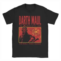 Darth Maul Jedi Master Lightsaber Logo T Shirt for Men Cotton Vintage T-Shirts Round Neck Tees Short Sleeve Clothes Gift Idea