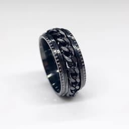 Anxiety Fidget Rings For Men Spining Titanium Stainless Steel Colorfully Spinner Rotatable Chain Jewelry Rotating Rings Men Gift