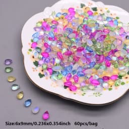 8x14mm 30/60Pcs Water Drop Shape Czech Glass Beads DIY Jewelry Findings Water Drop Glass Loose Beads for Jewelry Making Necklace