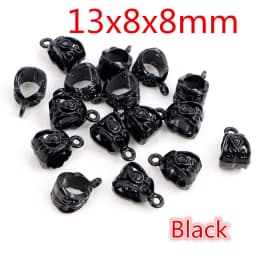 20pcs 3-Styles Beads Bails Pendants Jewelry Making DIY Necklace Silver Plated Gold Black Beads Bails Pendants Charm Beads Bails