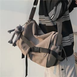 Canvas Crossbody Bags for Men Large Capacity Simple Messenger Bag Casual Ins Students School Bags Men's Shoulder Bag Satchel