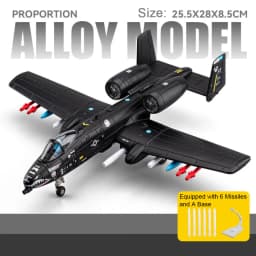 1:32 A-10 Thunderbolt II F-14 Fighter Model Toy Foldable Wheels Metal Body Airplane Sound Light Models Gifts for Children