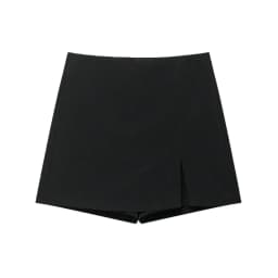 Women's High Waist Skort with Front Slit And Side Zipper Fashion Solid Shorts Skirt Female High Waist Skort Mujer