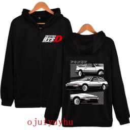 AE86 Zip Up Hoodies Initial D Korean Style Zippper Jackets Sweatshirts Anime Gothic Y2k Pullovers Mange Vintage Streetwear