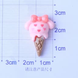 10PCS Resin cartoon ice cream Flat Back Stone Scrapbook Figurine DIY Bow Decor Accessories Crafts
