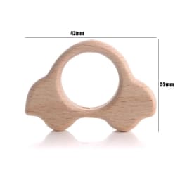 10Pcs Beech Beads Heart Butterfly Rainbow Elephant Flower Animal Wooden Beads for Bbay Chew Teether Beads Pacifier Clips Chain