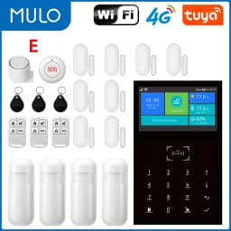 MULO 4G alarm Tuya Smart Home Alarm System WIFI GSM 4.3 inch Temperature Humidity Display PG-109 For Alexa & Google Burglar Home