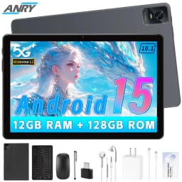 Android 15 Tablet, 2025 10.1inch Android Tablets with Keyboard, 12GB+128GB+1TB Expand, Support 18W Fast Charging 8-Core 6000mAh