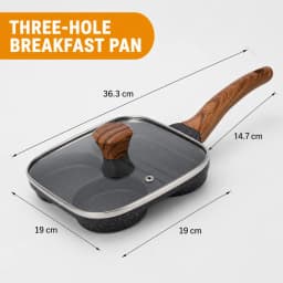 Deepened Divided Egg Frying Pan 4 Section Pancake Maker Aluminum Alloy Omelet Cooker Pan With Glass Lid For All Stoves