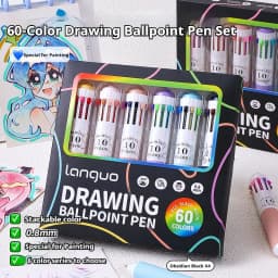 LANGUO Multicolor Pens 28/60/120 Colors 10-in-1 Colored Ballpoint Pen 0.8mm Fine Point Smooth Writing Retractable Ballpoint Pens
