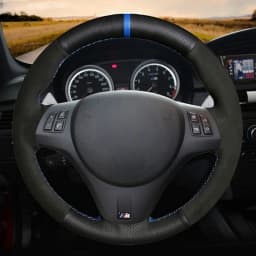 Customized Car Steering Wheel Cover Black Suede Steering Wheel Braid For BMW M Sport M3 E90 E91 E92 E93 E87 E81 E82 E88 X1 E84