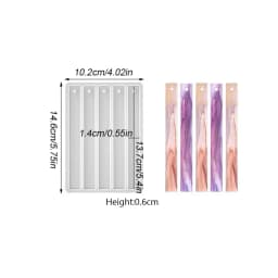 Bookmark Silicone Mold Rectangle Resin Bookmark Epoxy Casting Mould for DIY 5 Cavity Silicone Bookmark Molds Decoration Crafts