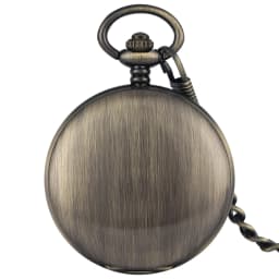 Bronze Automatic Mechanical Pocket Watch with Luminous Green Roman Numerals Dial 30cm Fob Chain Retro Pocket Timepiece Gift