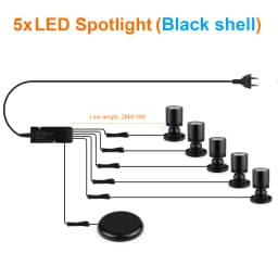10PCS 5PCS Cabinet LED Lighting Kit 12V 3W LED Spotlight Downlight With Dimmable Touch Switch For Exhibition Case Counter Shelf