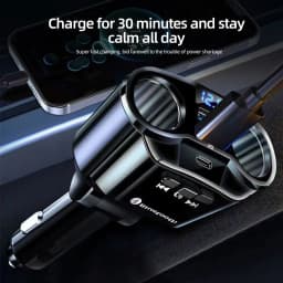 Car Cigarette Lighter Socket Splitter Charger PD QC3.0 Fast Charger Dual USB 4.8A Digital Display Power Adapter For All Phone