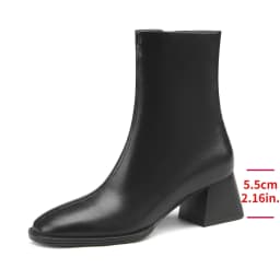 Women Ankle Boots Luxury Genuine Leather High Heels Zipper Black Chelsea Short Boot 2026 Elegant Female Booties Designer Shoe 42