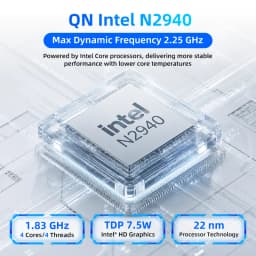 TexHoo Mini PC Intel Celeron N2940 16GB RAM 512GB SSD WIFI5 BT4.0 Windows 10 Desktop Computer 4USB TypeC Dual Display for Office
