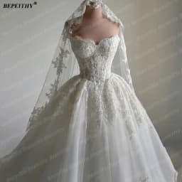 BEPEITHY Customized Princess Sweetheart Ivory Wedding Dresses For Women 2026 Floor Length Bride Plus Size Bridal Gown Sleeveless
