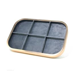 Pink Beige Gray Premium Metal Edge Inside Velvet Jewelry Tray Necklaces Rings Pendants Bracelets Storage and Display Tray