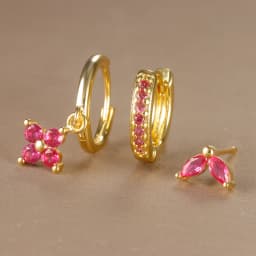 3PCS Trendy Stainless Steel Flower Drop Earring Set For Women Crystal Zirconia Dangle Earring Hypoallerg Piercing Jewelry aretes